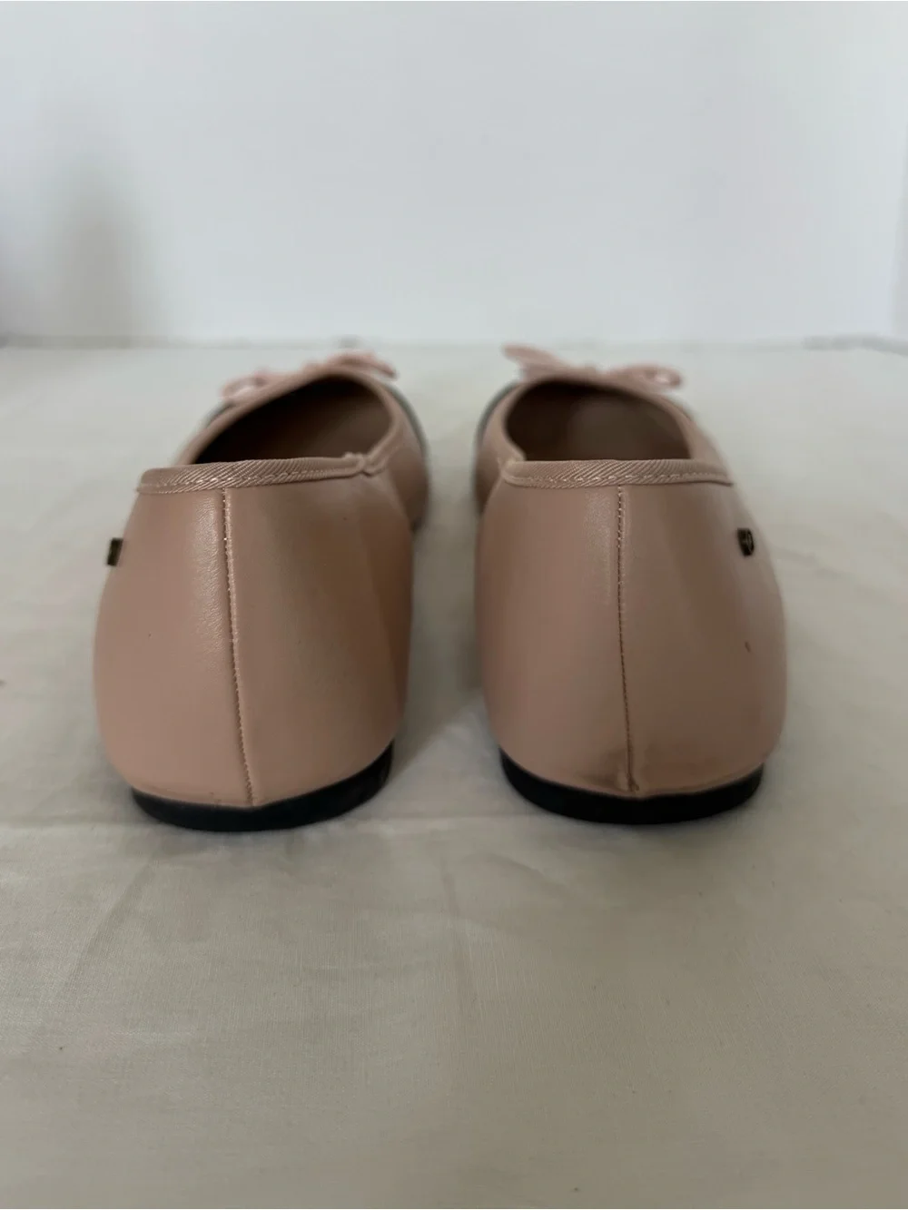 French Connection Two-Tone Pink and Black Cap-Toe Ballet Flats Size 11